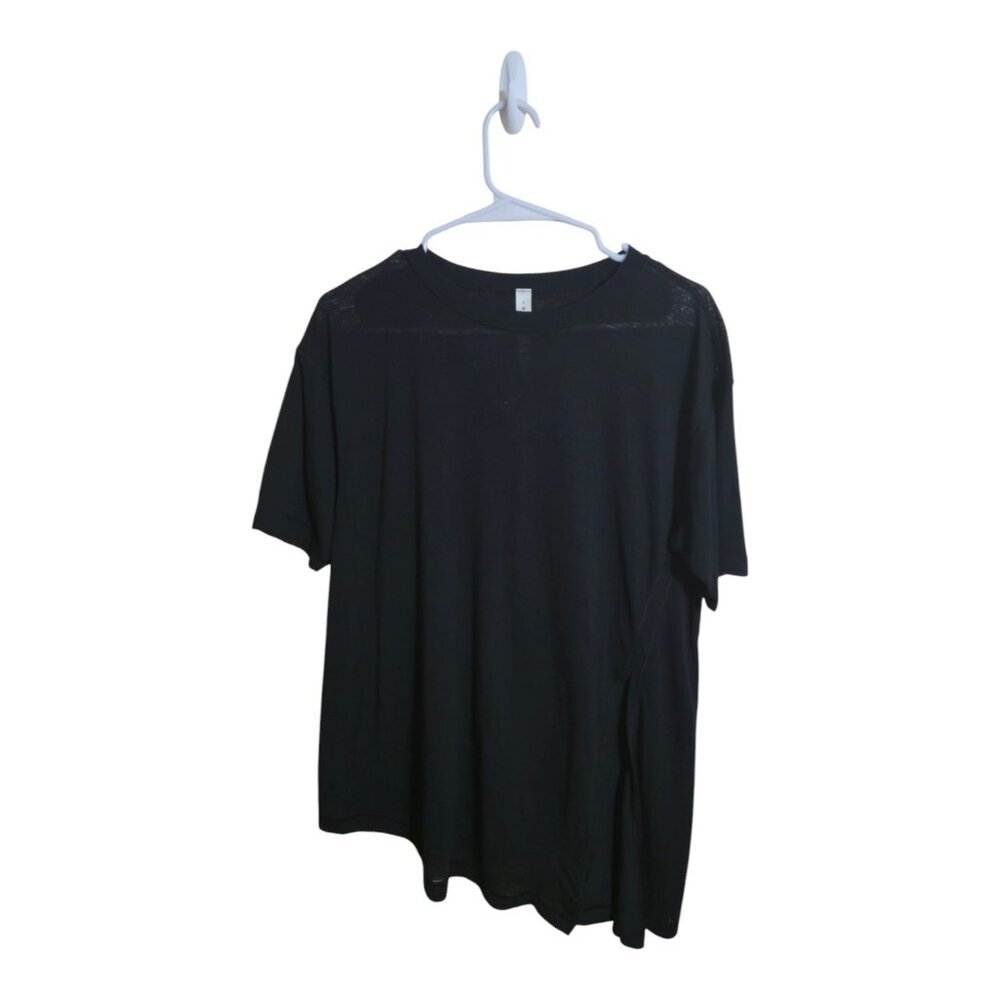 Lululemon Shirt Women 6 Black tie asymmetrical Athleisure Sportswear Minimalist